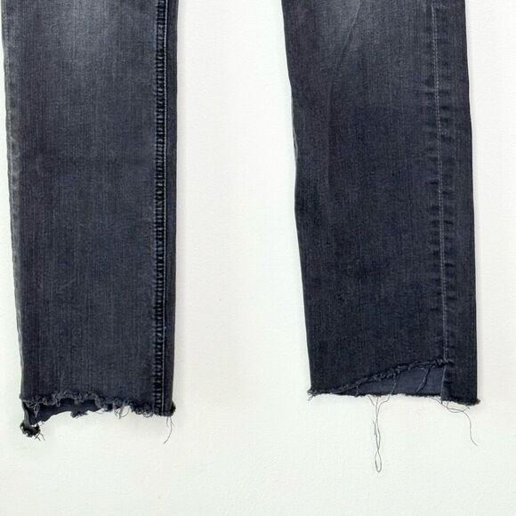 Mother Jeans Black The Mid Rise Dazzler Ankle Step Fray Lighting Up Lanterns - W - Picture 5 of 12